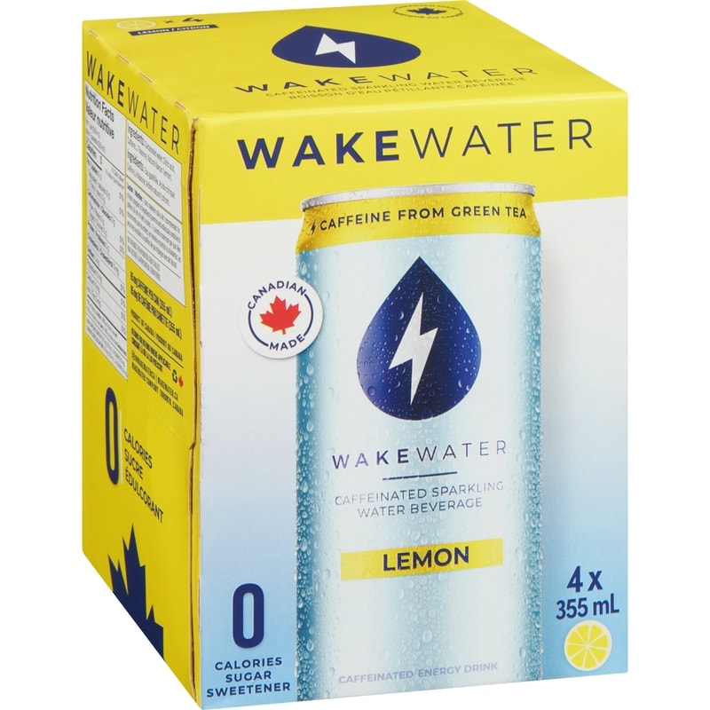 Caffeinated Sparkling Water Beverage Lemon