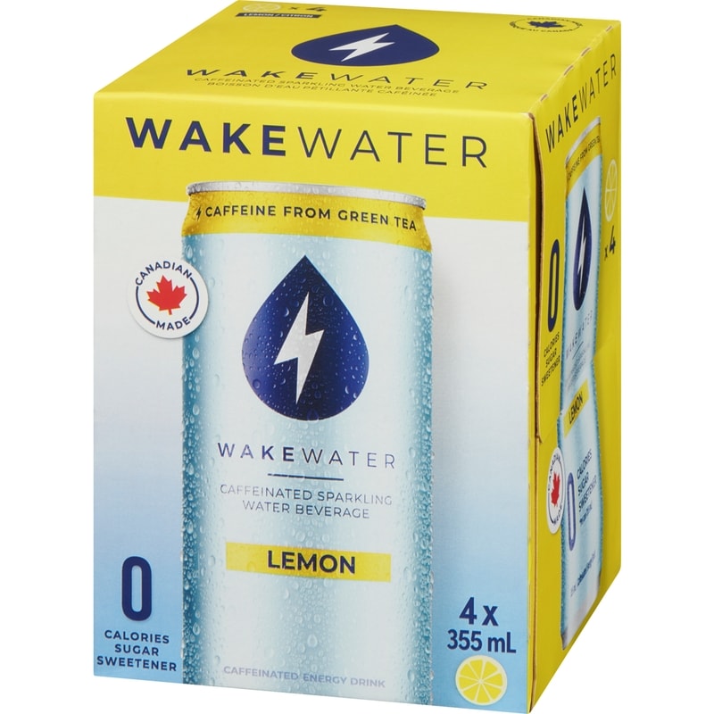 Caffeinated Sparkling Water Beverage Lemon