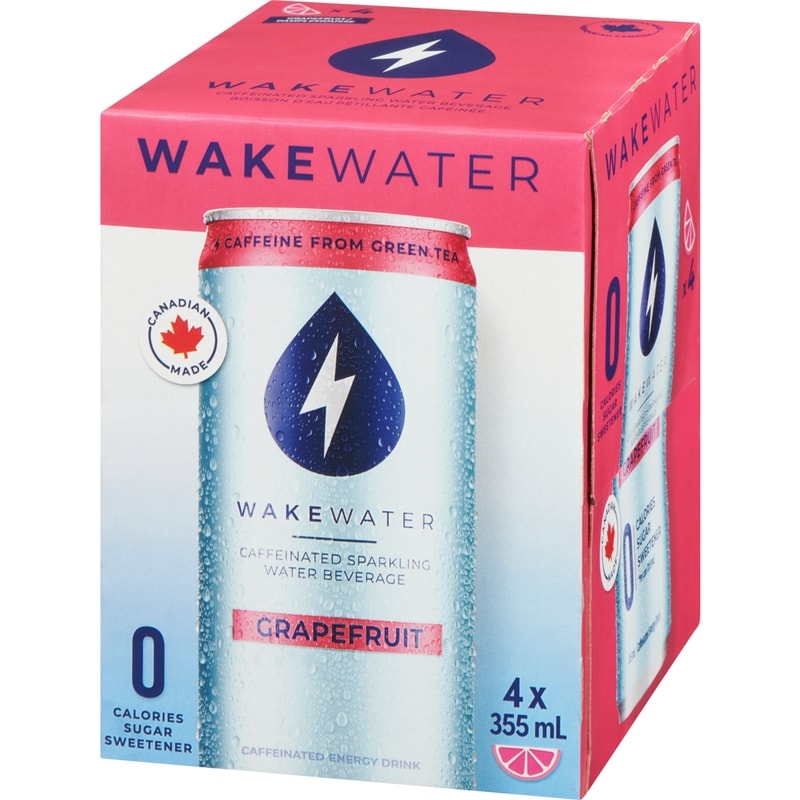 Caffeinated Sparkling Water Beverage Grapefruit