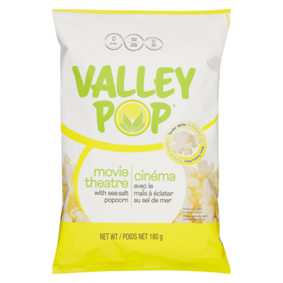 Valley Pop Butter Flavor with Sea Salt Popcorn 180 g, $4.16/100g
