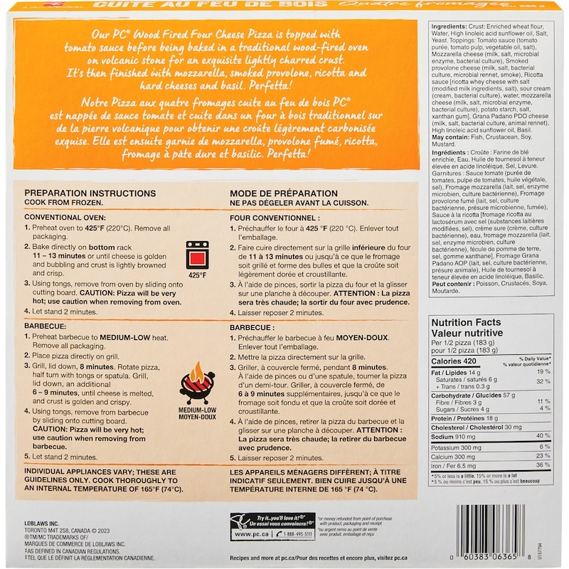 Wood Fired Four Cheese Pizza