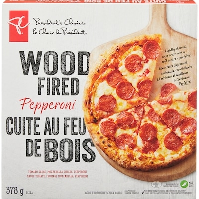le Choix du Président Pizza au pepperoni, cuite au four à bois 379 g, 1,58 $/100g