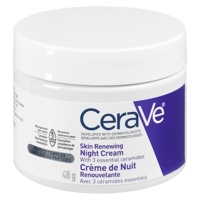 CeraVe Crème de nuit anti-âge avec acide hyaluronique, 3 céramides et niacinamide , sans parfum 48.194 g, 74,19 $/100g