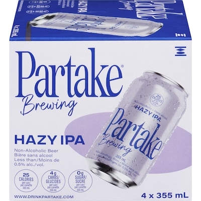 Partake Craft Non-Alcoholic Beer Hazy Ipa 4x355.0 ml, $0.67/100ml