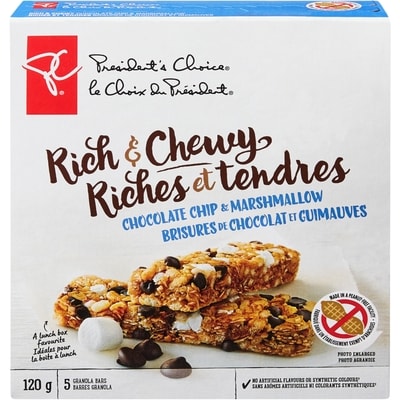 le Choix du Président Barres granola tendres et riches aux brisures de chocolat et guimauves 120 g, 3,33 $/100g