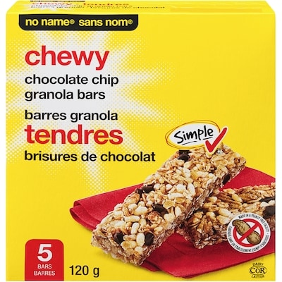 No Name Chewy Chocolate Chip Granola Bars 120 g, $3.16/100g