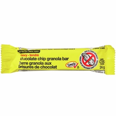 Barres granola tendres aux brisures de chocolat