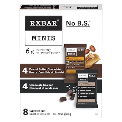 Kelloggs Minis Snack Size Bars, 4 Chocolate Sea Salt & 4 Peanut Butter 208 g, $7.21/100g
