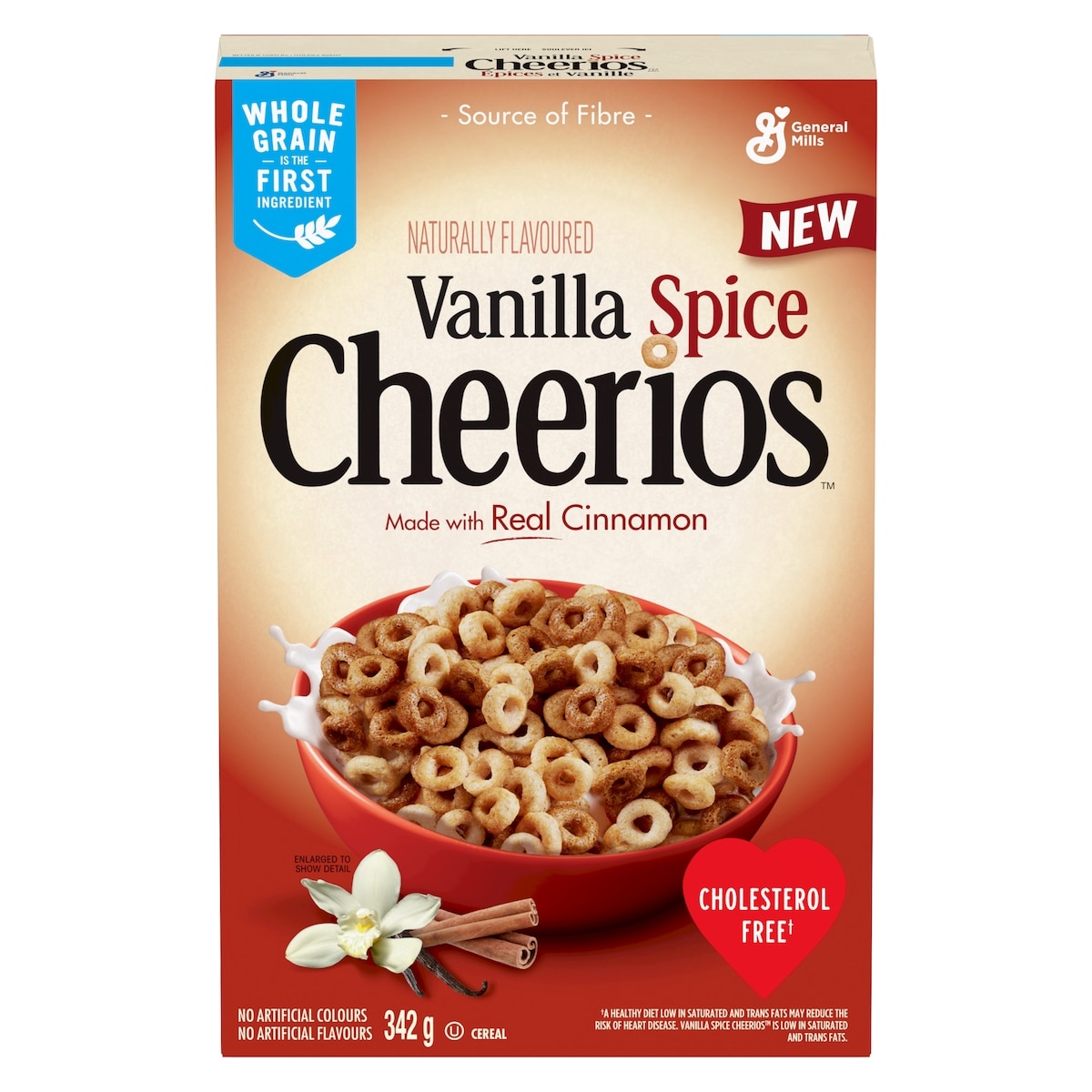 General Mills Vanilla Spice Cheerios Breakfast Cereal, Whole Grains 342 g, $1.17/100g