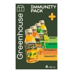 Greenhouse Immunity Pack Organic Wellness Shots, Variety 4 Pack 60 ml, $21.67/100ml