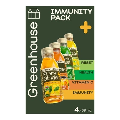 Greenhouse Immunity Pack Organic Wellness Shots, Variety 4 Pack 60 ml, $23.32/100ml