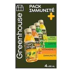 Greenhouse Shots bien-être biologiques Immunité, assortiment de 4 unités 60 ml, 21,67 $/100ml