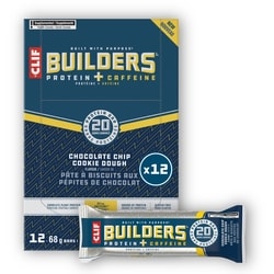 CLIF BUILDERS Protein Bars, Chocolate Chip Cookie Dough Flavour, 20g of protein (Pack of 12) 12x68.0 g, $3.68/100g