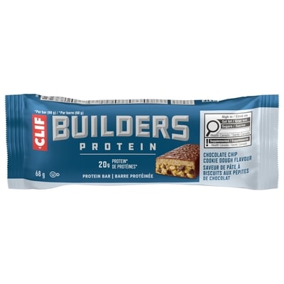 CLIF BUILDERS Protein Bars, Chocolate Chip Cookie Dough Flavour, 20g of protein 68 g, $4.41/100g