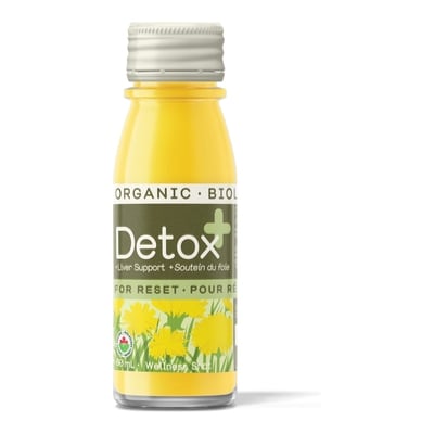 Detox Organic Wellness Shots with Ginseng and Milk Thistle, 4 Pack