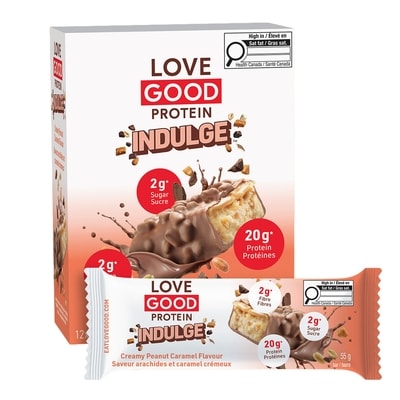 LoveGoodFats Optimized Nutrition Bar Creamy Peanut Caramel Flavour (Case) 12x55.0 g, $8.18/100g