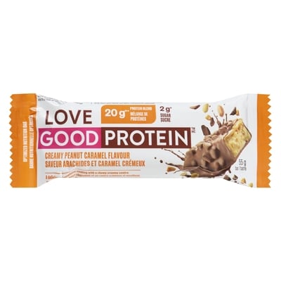 LoveGoodFats Barre nutritionnelle optimisée saveur arachides et caramel crémeux 55 g, 8,18 $/100g