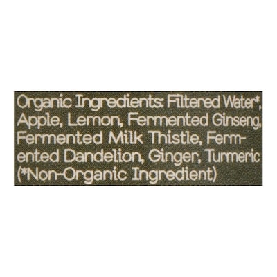Detox Organic Wellness Shot with Ginseng and Milk Thistle