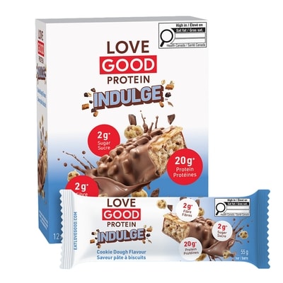 LoveGoodFats Optimized Nutrition Bar Cookie Dough Flavour (Case) 12x55.0 g, $8.18/100g