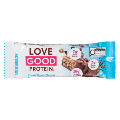 LoveGoodFats Barre nutritionnelle optimisée saveur pâte à biscuits 55 g, 6,36 $/100g