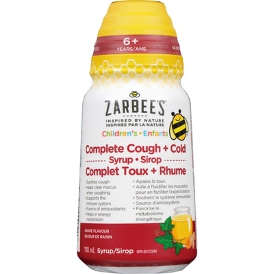ZARBEE'S Sirop complet toux + rhume 118 ml, 10,16 $/100ml