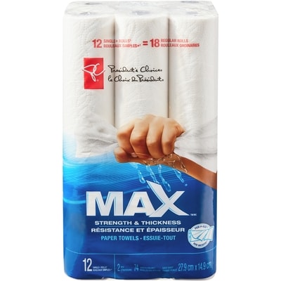 President's Choice Max Strength and Thickness Paper Towels 12x74.0 ea, $25.99/1ea