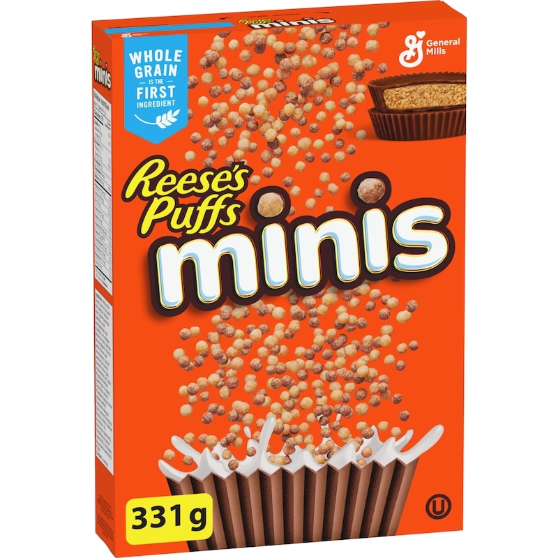 Reese's Puffs Minis Breakfast Cereal, Peanut Butter Chocolate, Whole Grains