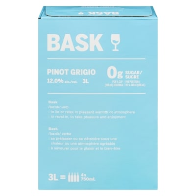 BASK White Wine Pinot Grigio (ID required at pick-up) 3 l, $1.45/100ml