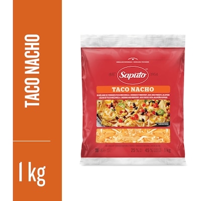 Saputo Fromage Taco Nacho râpé 1 kg, 1,95 $/100g