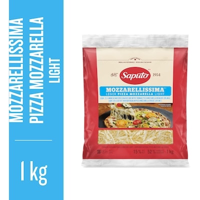 Saputo Light Mozarellissima Pizza Mozzarella Shredded Cheese 1 kg, $1.60/100g