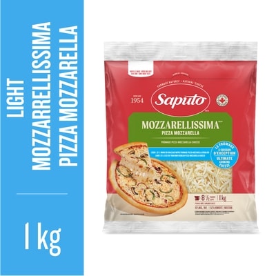 Saputo Light Mozzarellissima Pizza Mozzarella Shredded Cheese 1 kg, $1.60/100g
