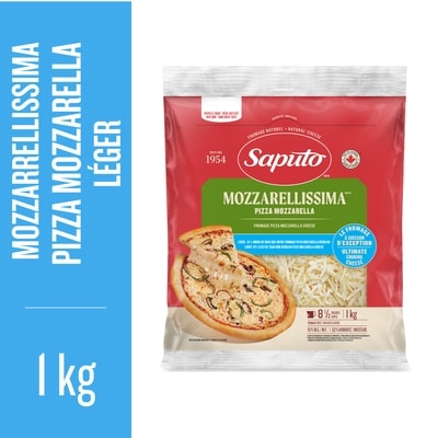 Saputo Fromage Mozzarellissima pizza mozzarella léger râpé 1 kg, 1,60 $/100g