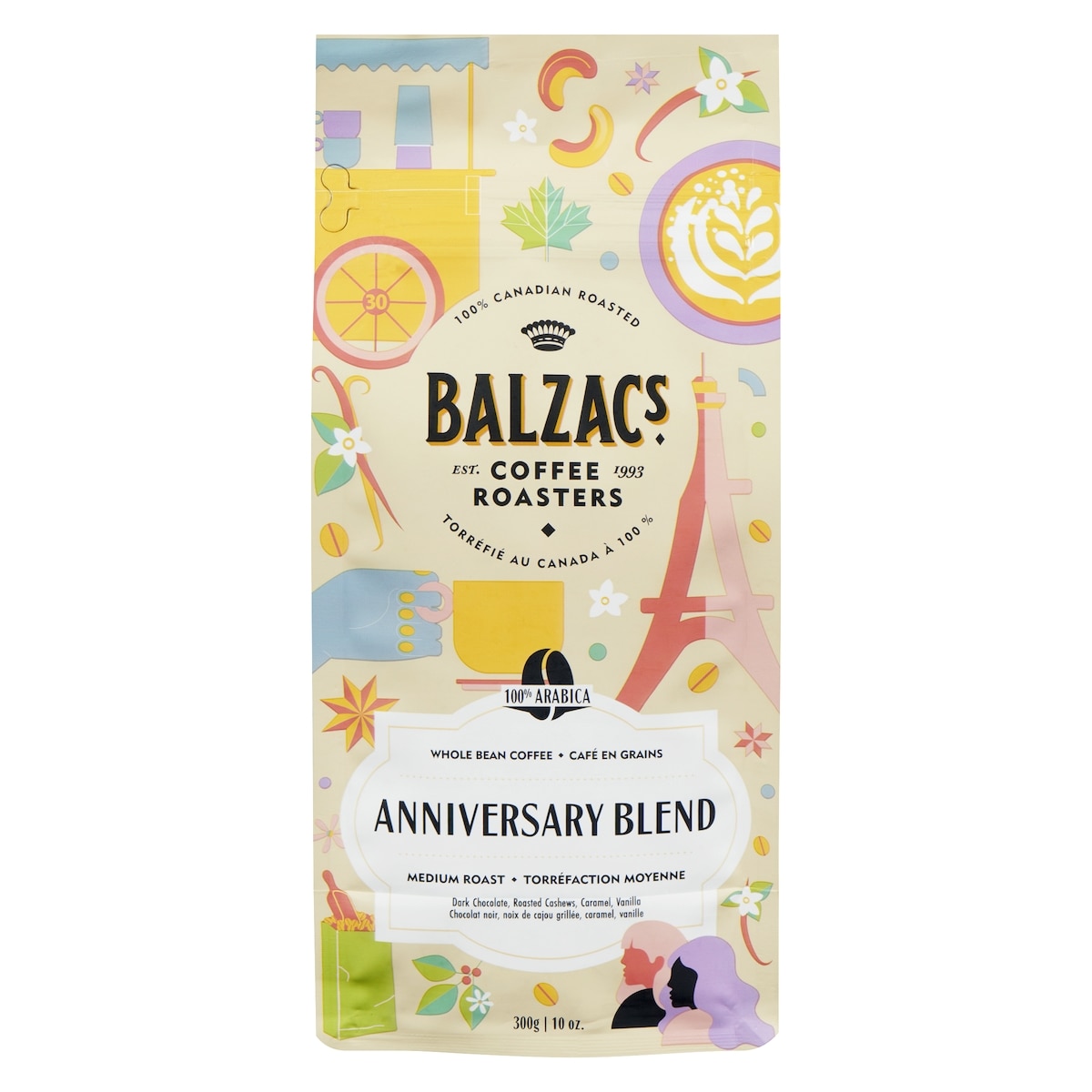 Balzac’s Grains de café entiers, mélange anniversaire 300 g, 6,66 $/100g