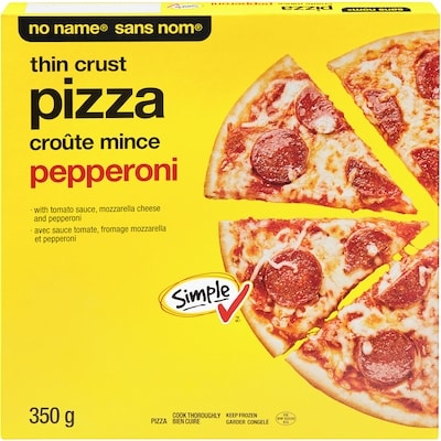 No Name Thin Crust Pizza, Pepperoni 350 g, $0.95/100g