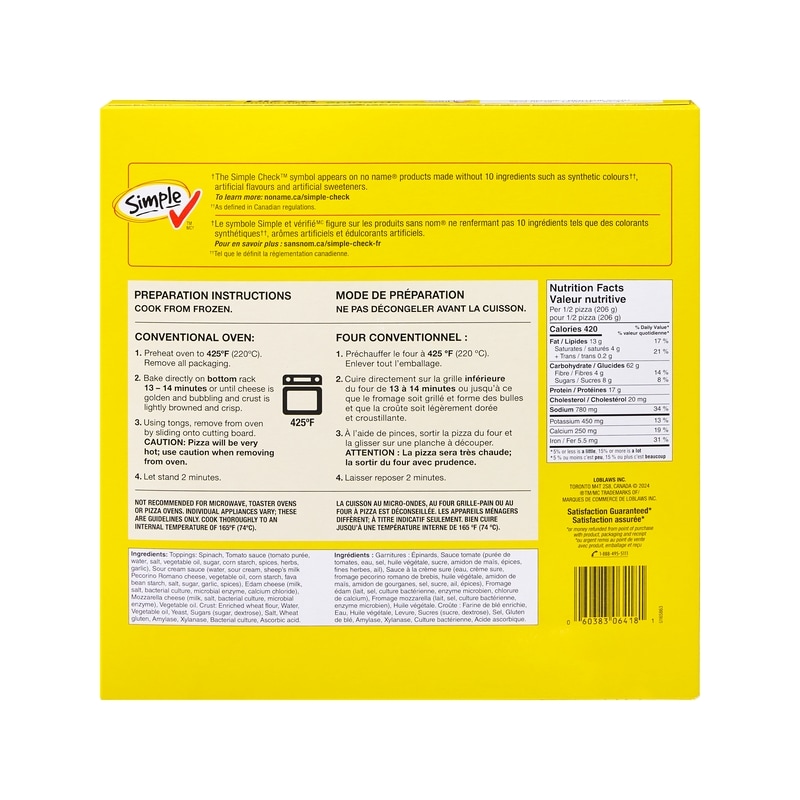 Thin Crust Pizza, Spinach