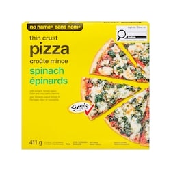 Sans Nom Pizza à croûte mince, épinards  411 g, 0,85 $/100g