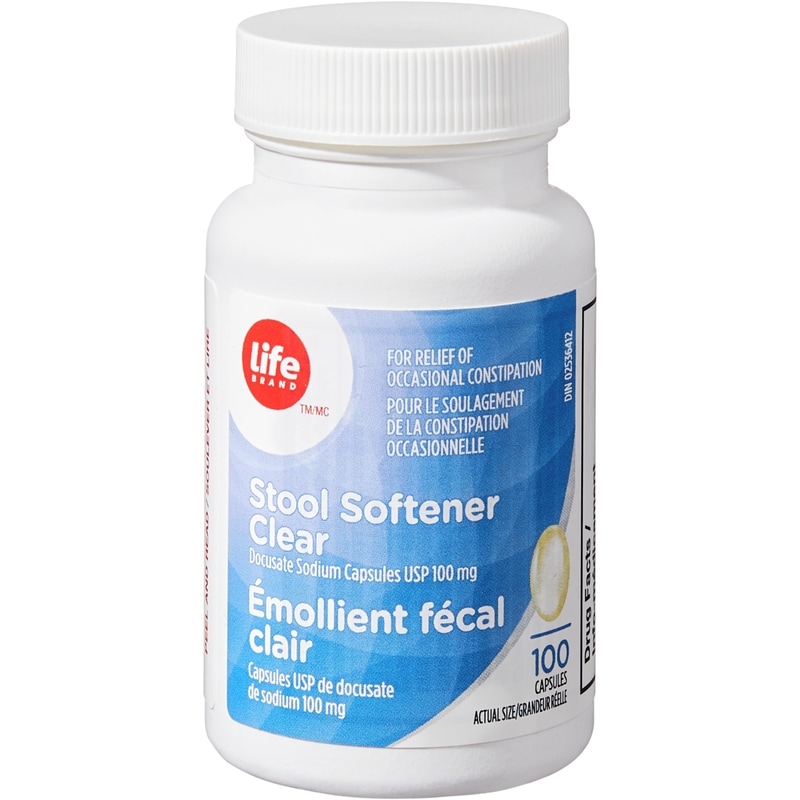 Stool Softener Clear USP 100 mg 100 Capsules