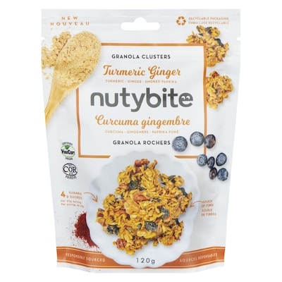 nutybite Granola Clusters Turmeric Ginger 120 g, $6.24/100g