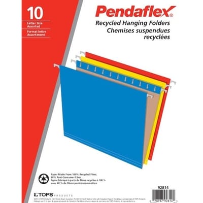 null Chemises suspendues recyclées 10x1.0 ea, 1,60 $/1ch