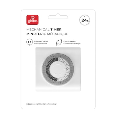 Globe Electric Indoor Mechanical Timer, 1 polarized outlet 1 ea, $10.99/1ea