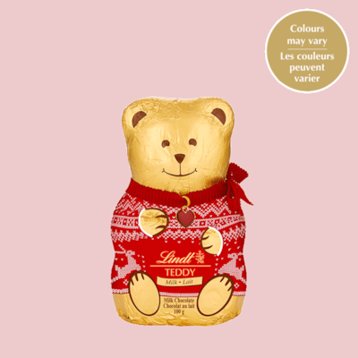 Lindt Ourson en chocolat au lait TEDDY chandail de Noël 100 g, 9,99 $/100g