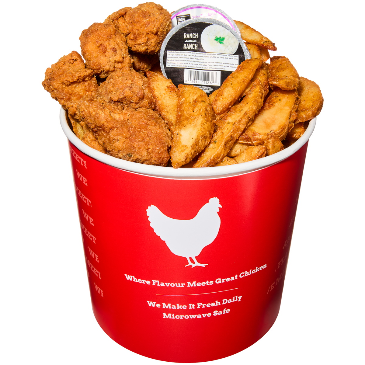 30 Wing Bucket with Potato Wedges (After 11am)