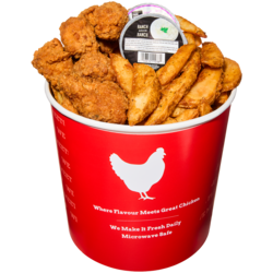 null 30 Wing Bucket with Potato Wedges (After 11am) 2050 g, $1.46/100g