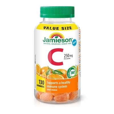 Jamieson Vitamin C Gummies Tangy Orange Flavour 130 ea, $0.13/1ea