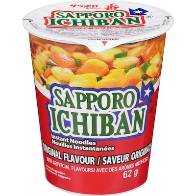 Sapporo Nouilles instantanées saveur originale 62 g, 3,63 $/100g