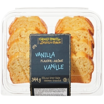 Farmer's Market Sliced Loaf Cake, Vanilla 344 g, $1.45/100g