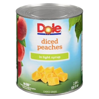 Dole Diced Peaches In Light Syrup 2.84 l, $0.56/100ml