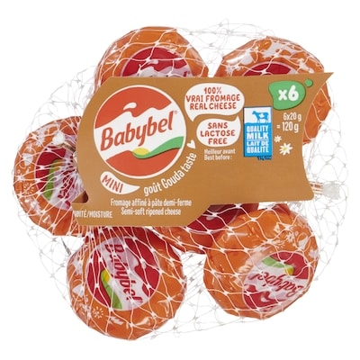 Babybel Semi-Soft Ripened Cheese Mini Gouda Taste 24% M.F. 120 g, $5.41/100g