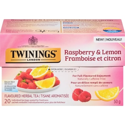 Twinings Flavoured Herbal Tea Raspberry & Lemon 20 ea, $0.25/1ea