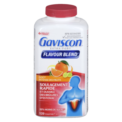 Gaviscon Extra-fort flavour burst a croquer 120 ea, 0,29 $/1ch